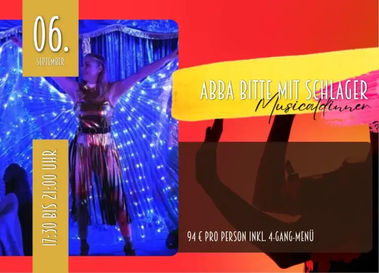 ABBA bitte mit Schlager Musical Dinner